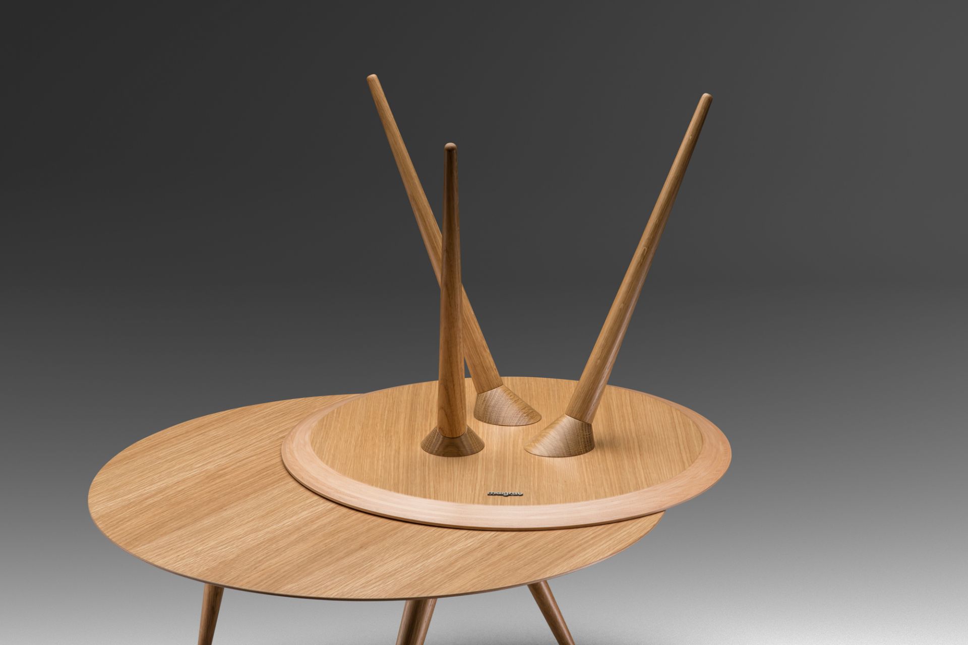 Turn high Beistelltisch Eiche natur Maigrau