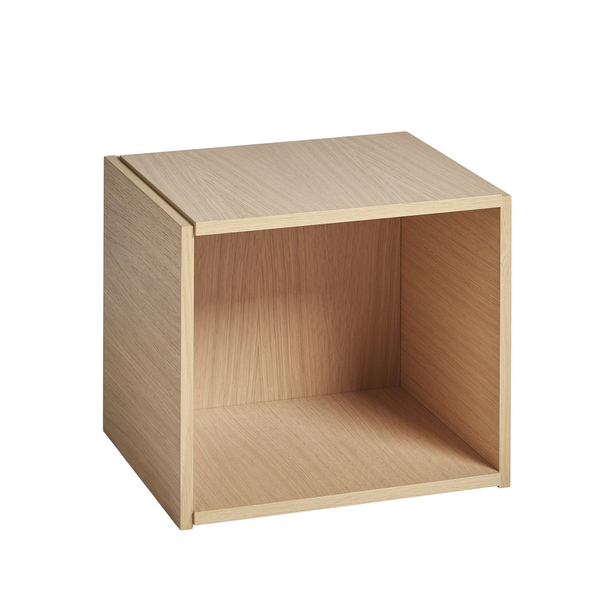 Bricks Cube Regal von Woud, offenes, helles Holzregal für Wohnzimmer und Büro.