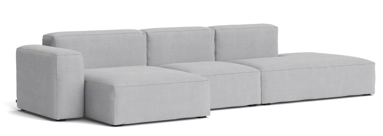 Helles Mags Soft Sofa von Hay, 3-Sitzer mit niedriger Armlehne links, modernes Wohnzimmer-Möbel.