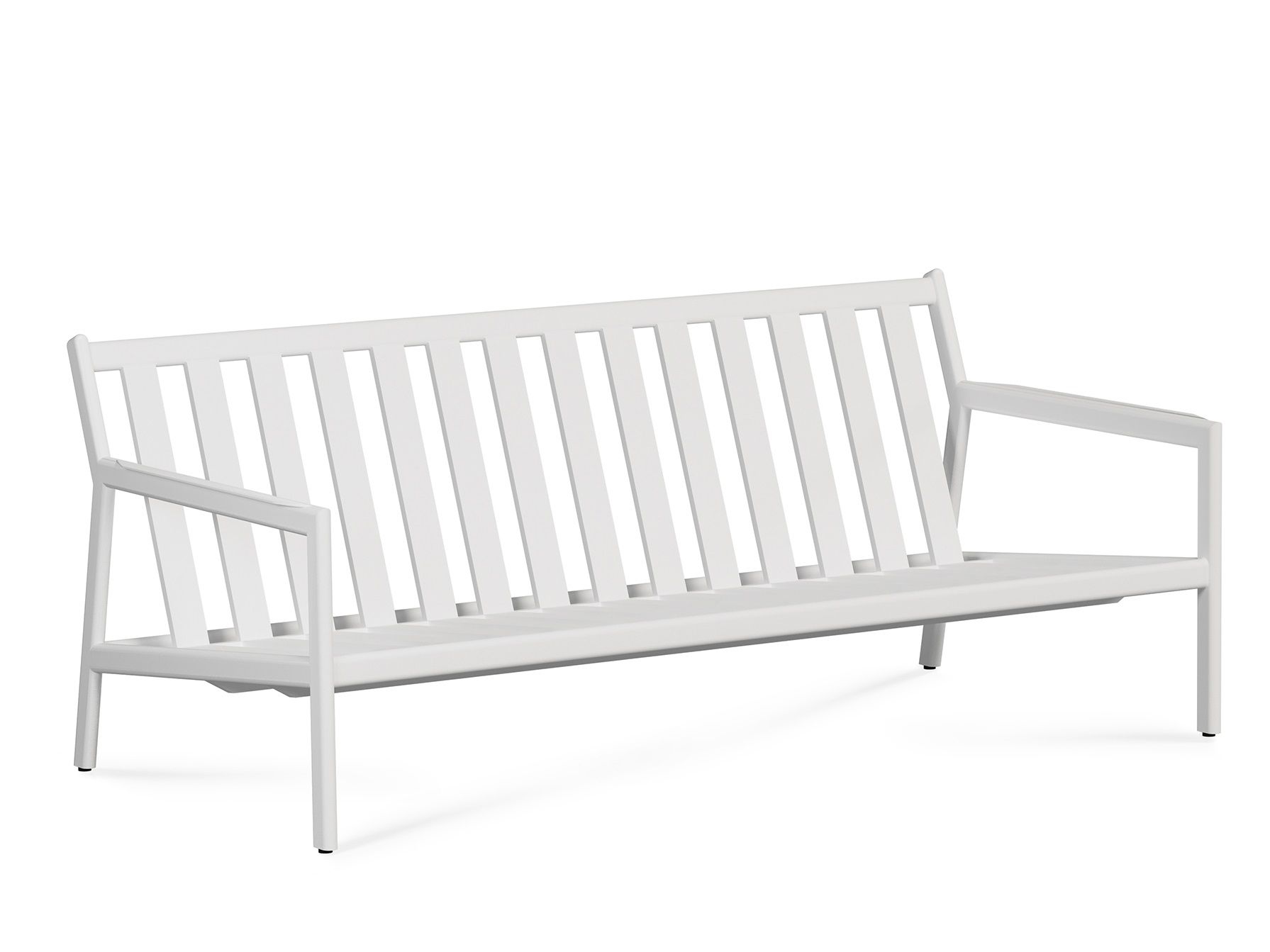 Weißes Jack Outdoor Sofa von Ethnicraft, 2- oder 3-Sitzer, aus Aluminium für Garten und Terrasse.