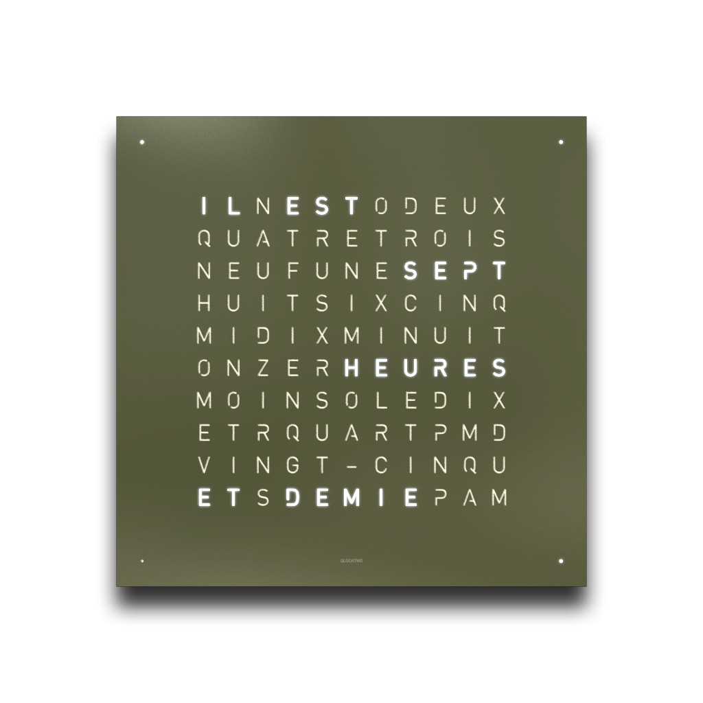 Frontcover für Earth 45 Wanduhr / Zeitobjekt Französisch QLOCKTWO