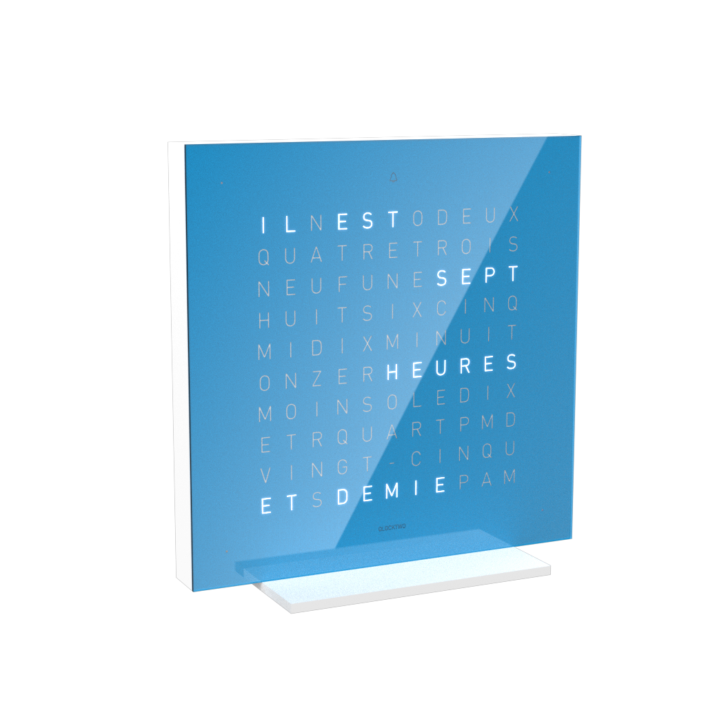 Earth 13.5 Pure Edition Tischuhr / Zeitobjekt Französisch QLOCKTWO