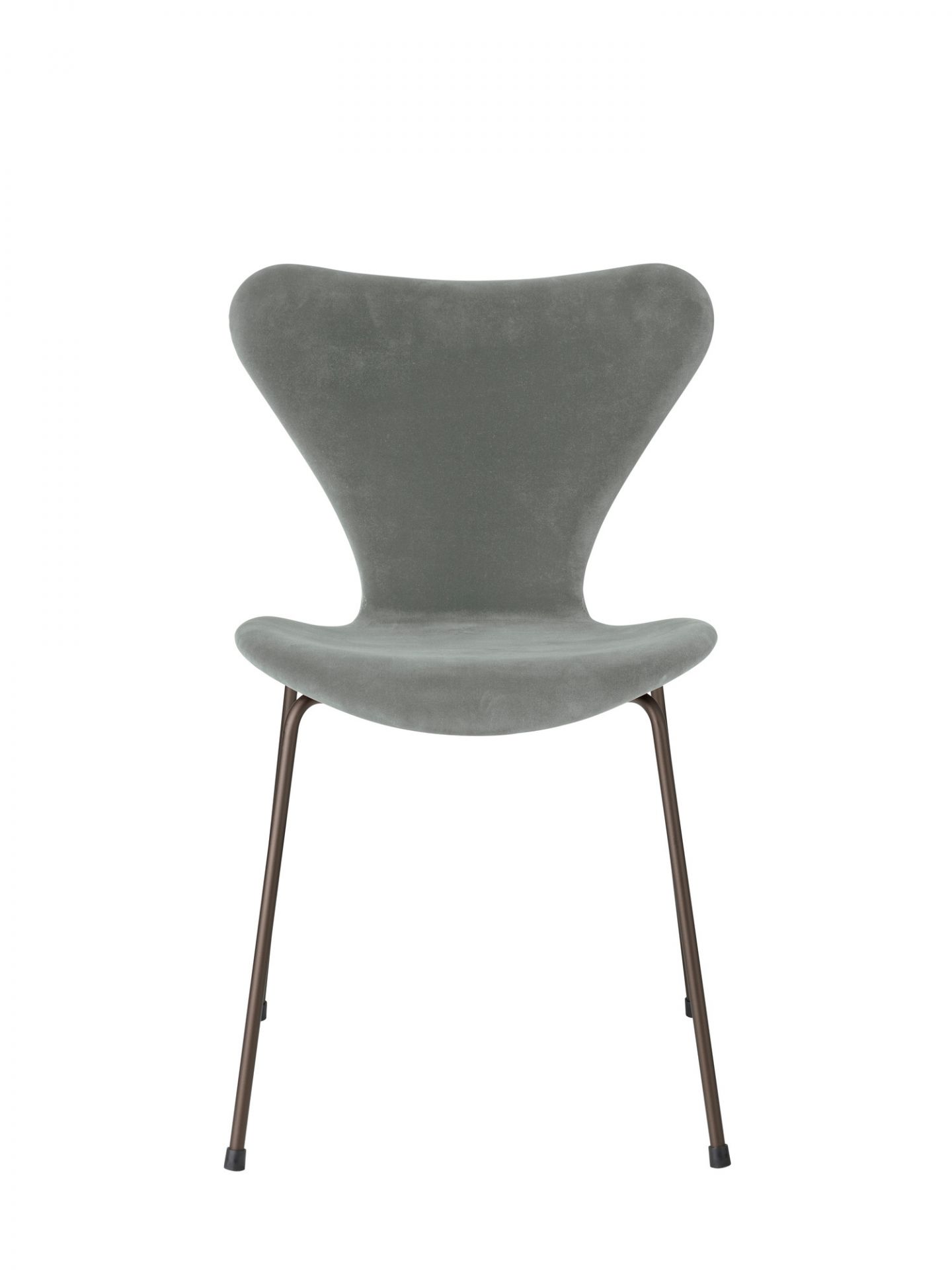 Series 7 Stuhl von Fritz Hansen, Modell 3107, grauer Samt, Vollpolster.