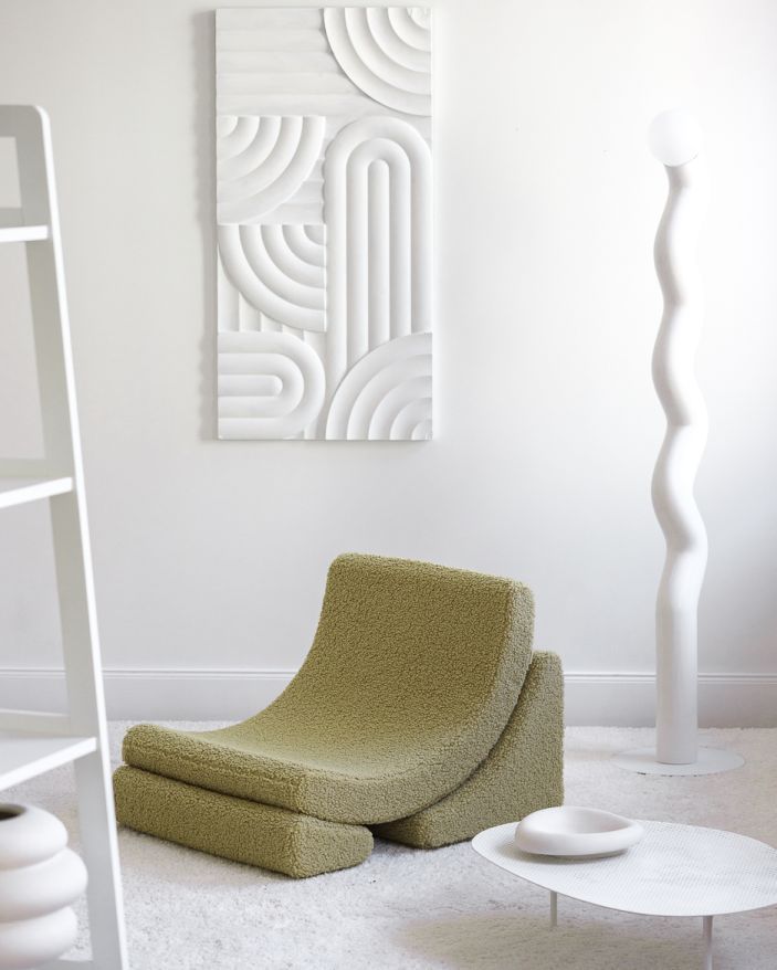 Mond Kindersessel Teddystoff Matcha Wigiwama