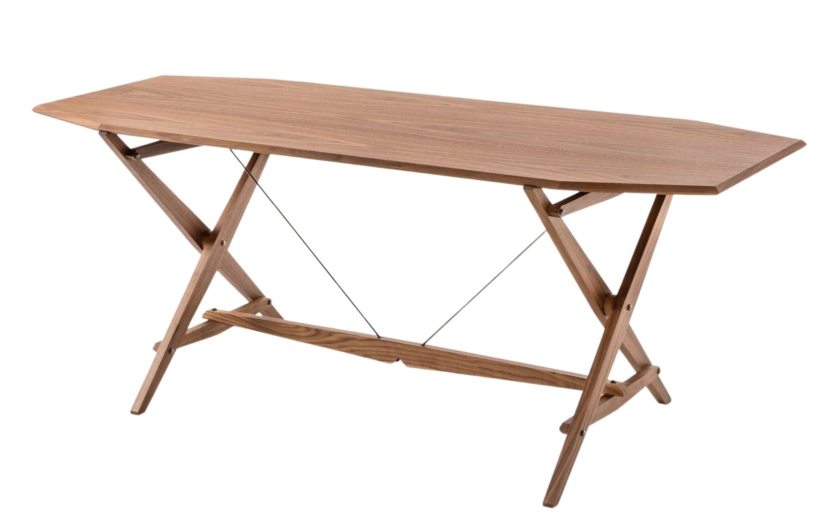 833 Cavalletto Esstisch aus amerikanischem Nussbaum von Cassina mit X-förmigem Untergestell.