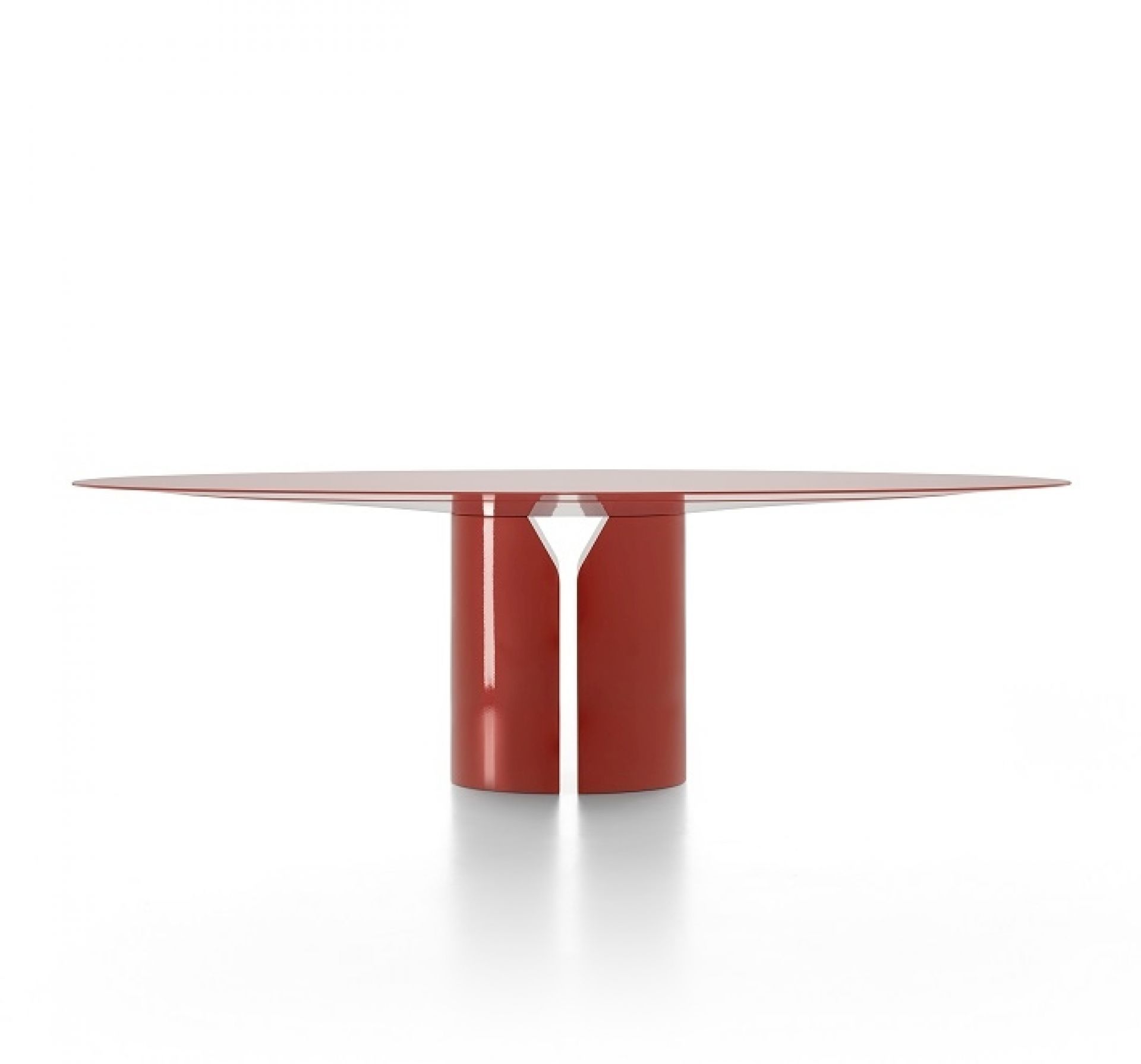 Roter NVL Table Rundtisch von MDF Italia: Moderner Esstisch mit einzigartigem Design.