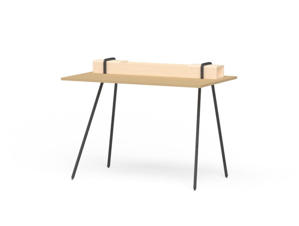 Kurt Sekretär von Moormann: Schreibtisch mit Ablage und schwarzen Beinen, minimalistisches Design.