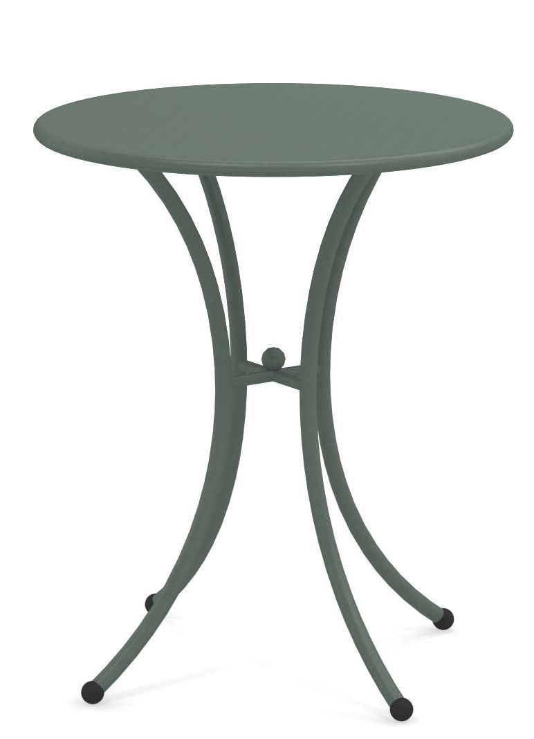 Emu Pigalle runder Gartentisch in Olivgrün, ideal für Balkon und Terrasse.