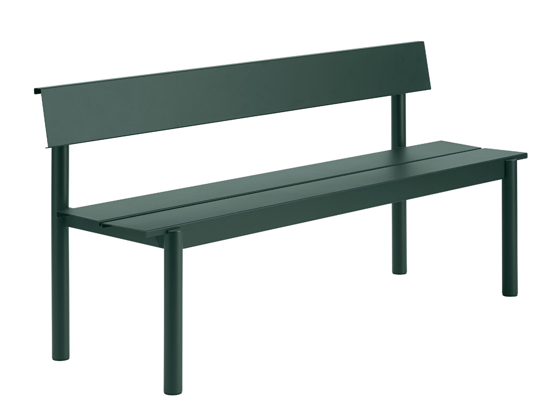 Linear Steel Bench Outdoor Bank mit Rückenlehne 170x34 cm Muuto