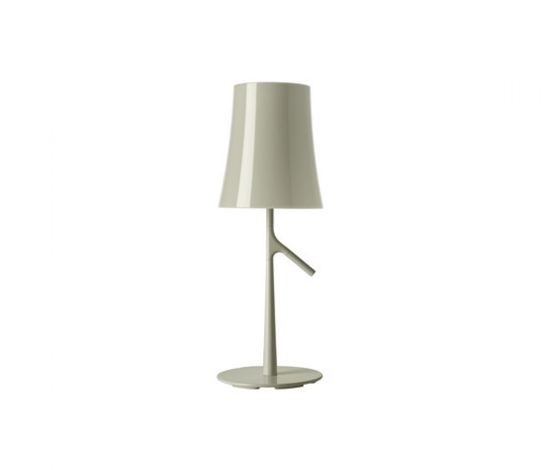 Beige Birdie Piccola Tischleuchte von Foscarini, moderne Designlampe für Nachttisch oder Schreibtisch.