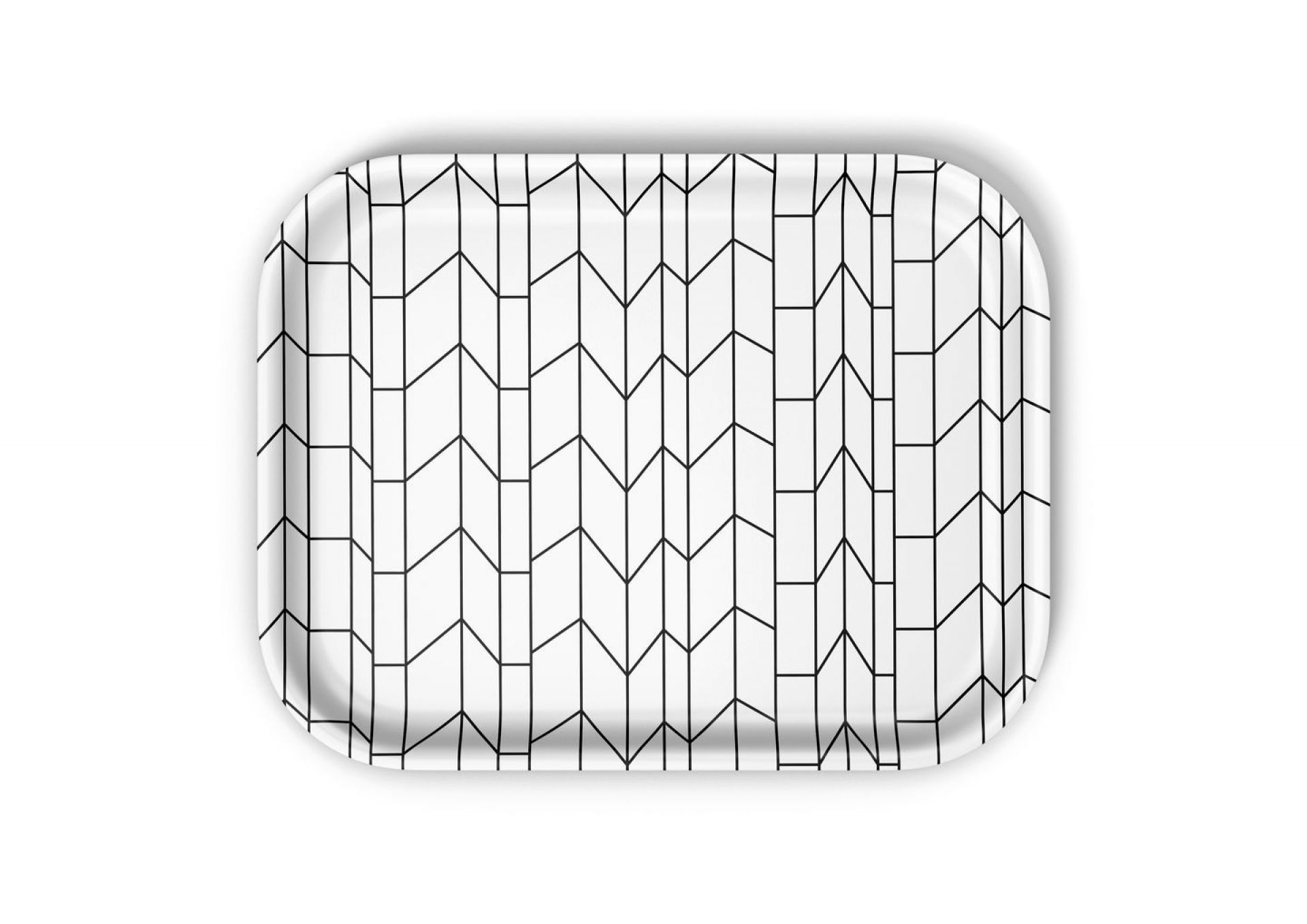 Vitra Tablett Medium mit Dot Pattern reverse dark, ein dekoratives Serviertablett für Zuhause.