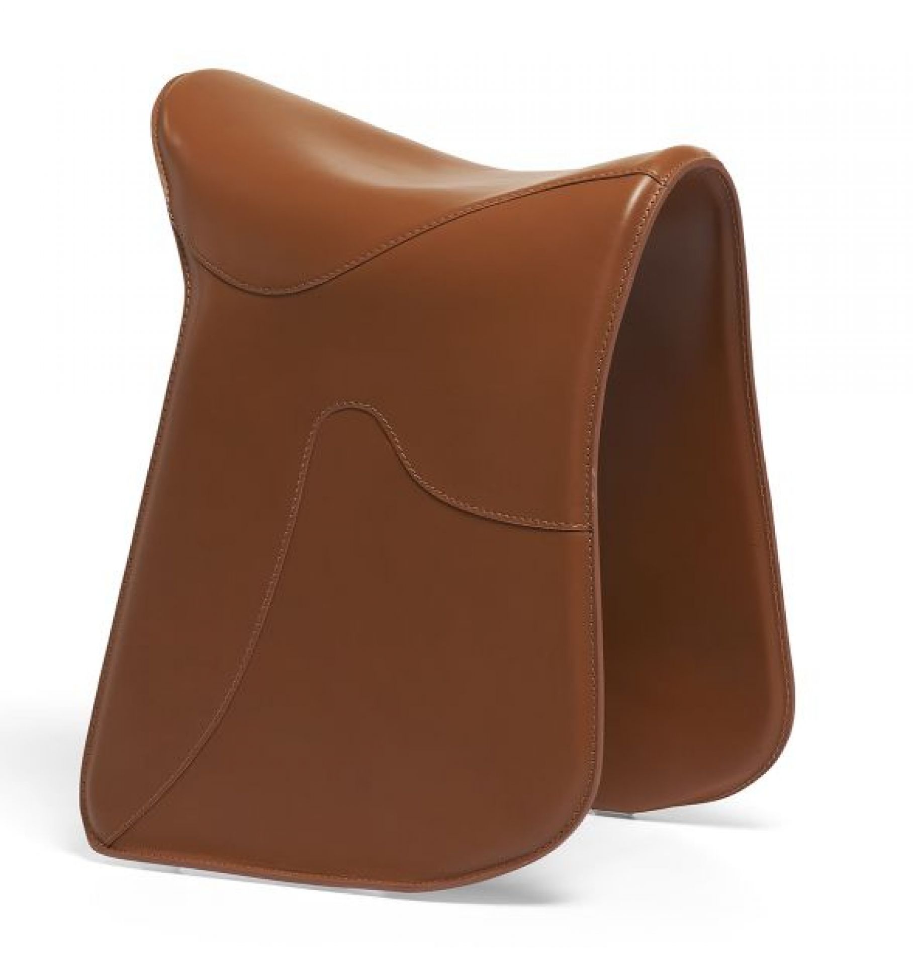 Brauner Pepe Sitzhocker von Opinion Ciatti aus Leder, moderner Hocker für Wohnzimmer.