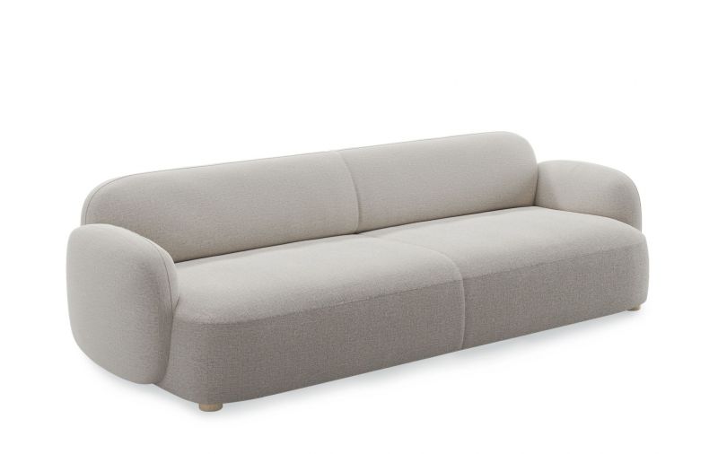 Gem Sofa, hellgraues 3-Sitzer Sofa von Northern, modernes Design mit abgerundeten Armlehnen.