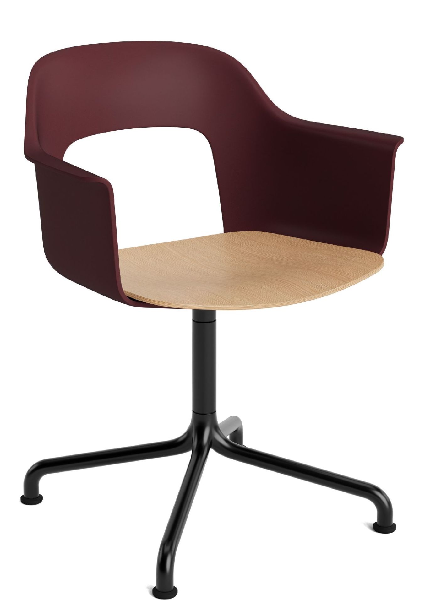 Layout Armchair 252 Armlehnstuhl 4-Sternfuß Drehfuß mit gebogenem Fußkreuz Hay