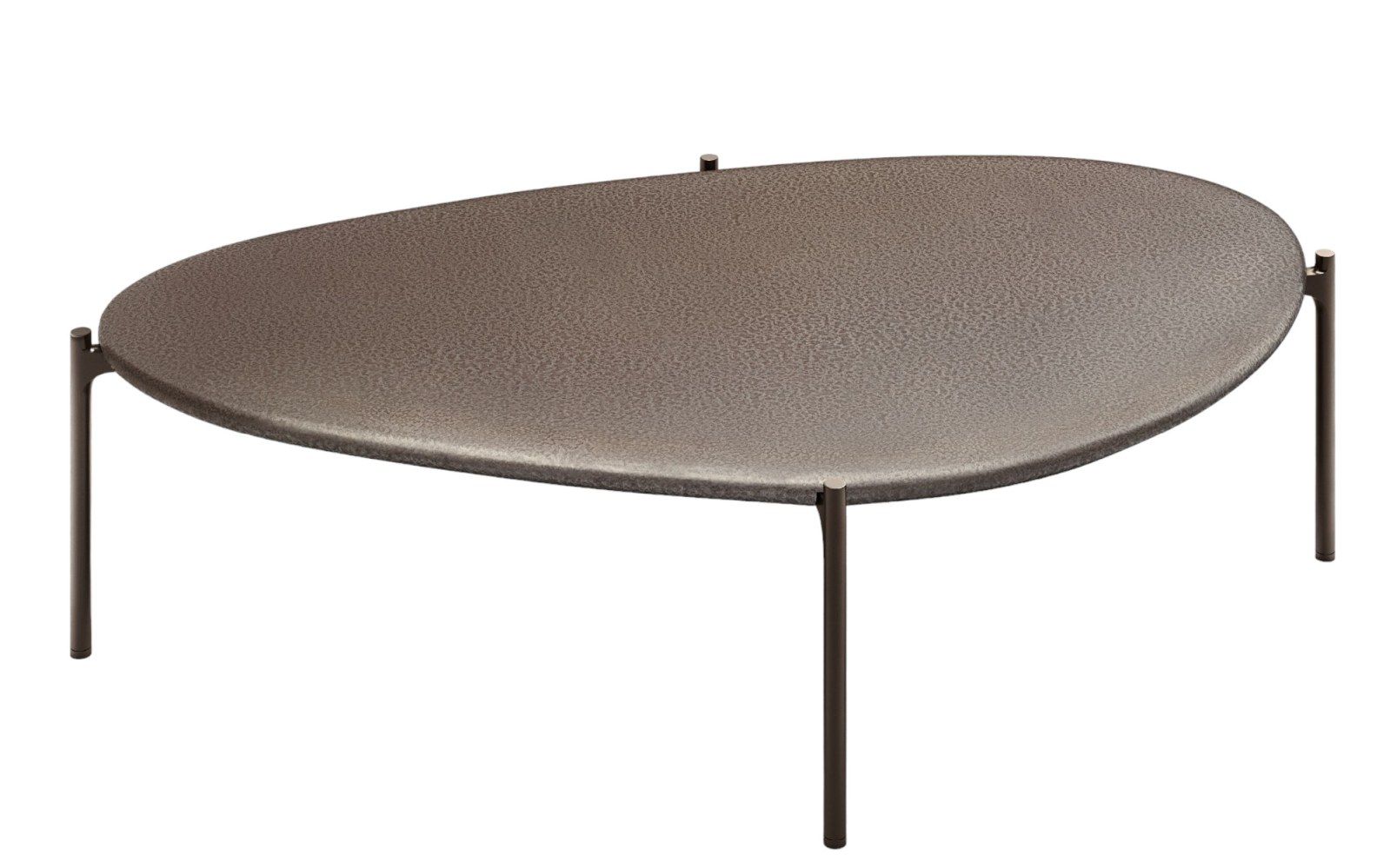 Ishino Metal Table Beistelltisch von Walter Knoll mit organischer Form und filigranem Metallgestell.