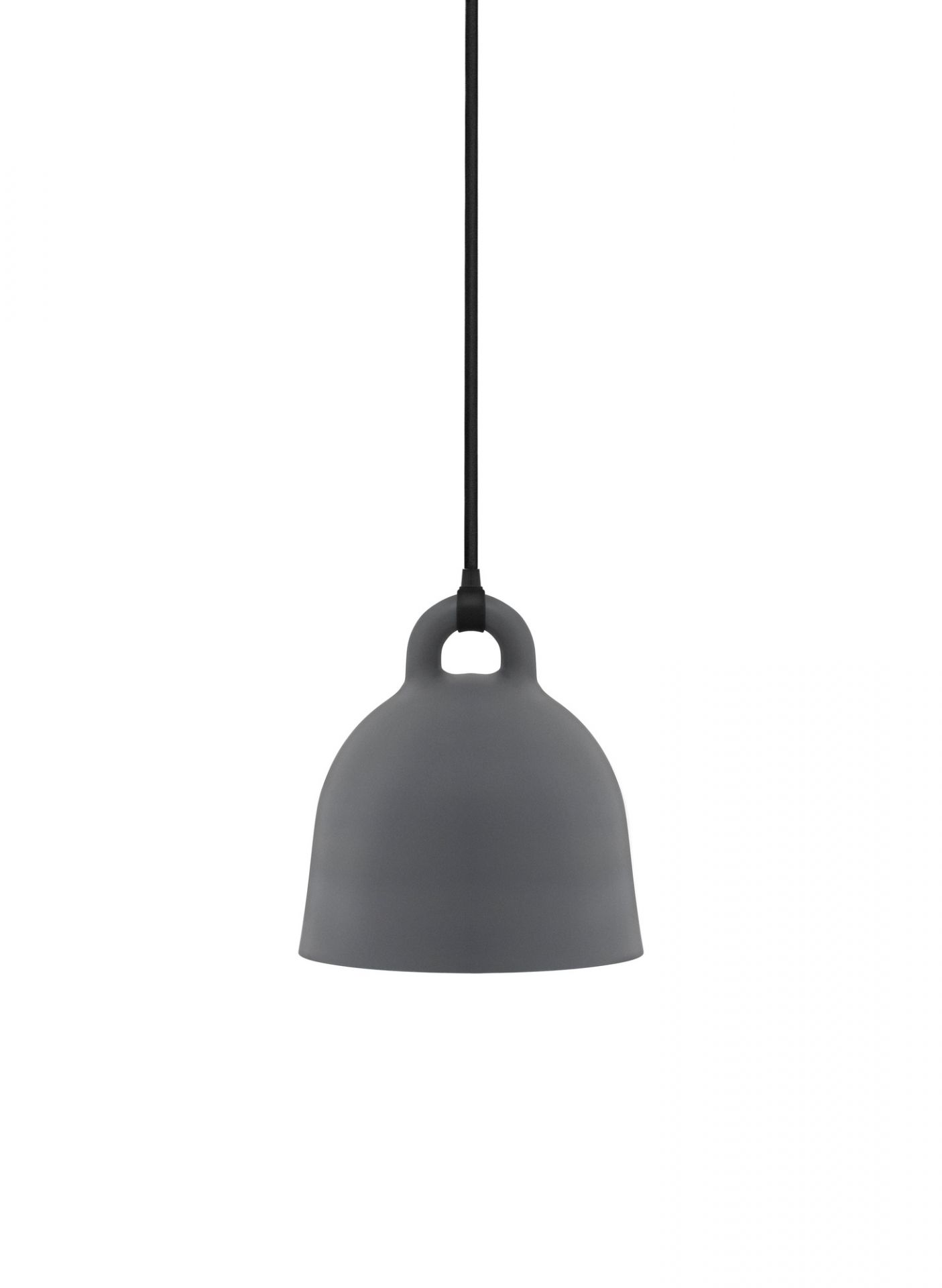 Graue Bell Lamp Hängeleuchte von Normann Copenhagen, Durchmesser 22 cm, moderne Pendelleuchte.
