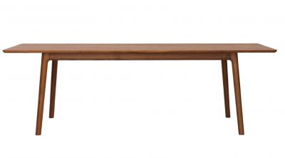 E8 Tisch: Rechteckiger Esstisch aus Massivholz, Zeitraum Möbel, natürliche Holzfarbe, minimalistisches Design.