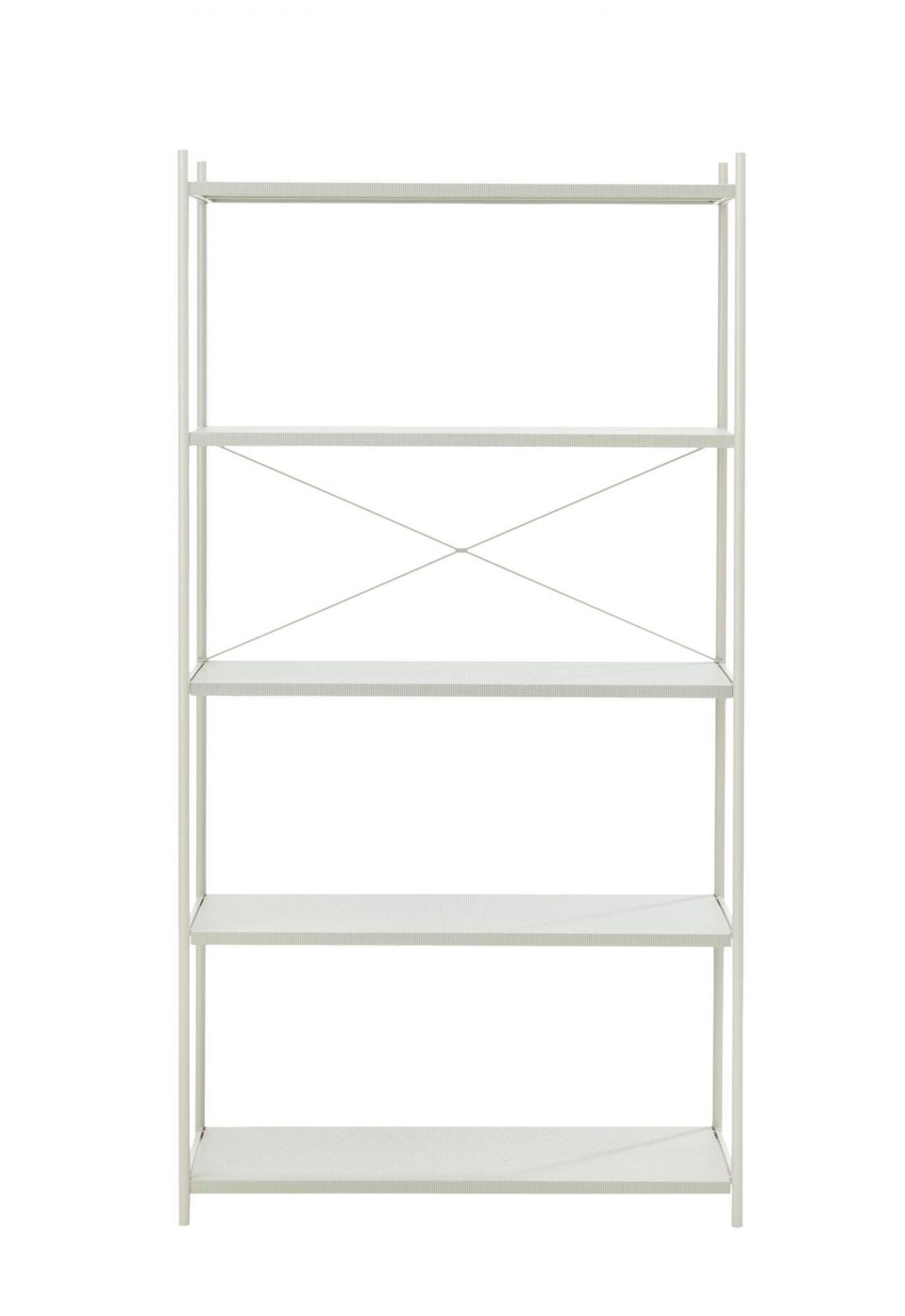 Helles, leeres Punctual Regal von Ferm Living, 1x5 Fächer, modernes Regalsystem für Wohnzimmer und Büro.