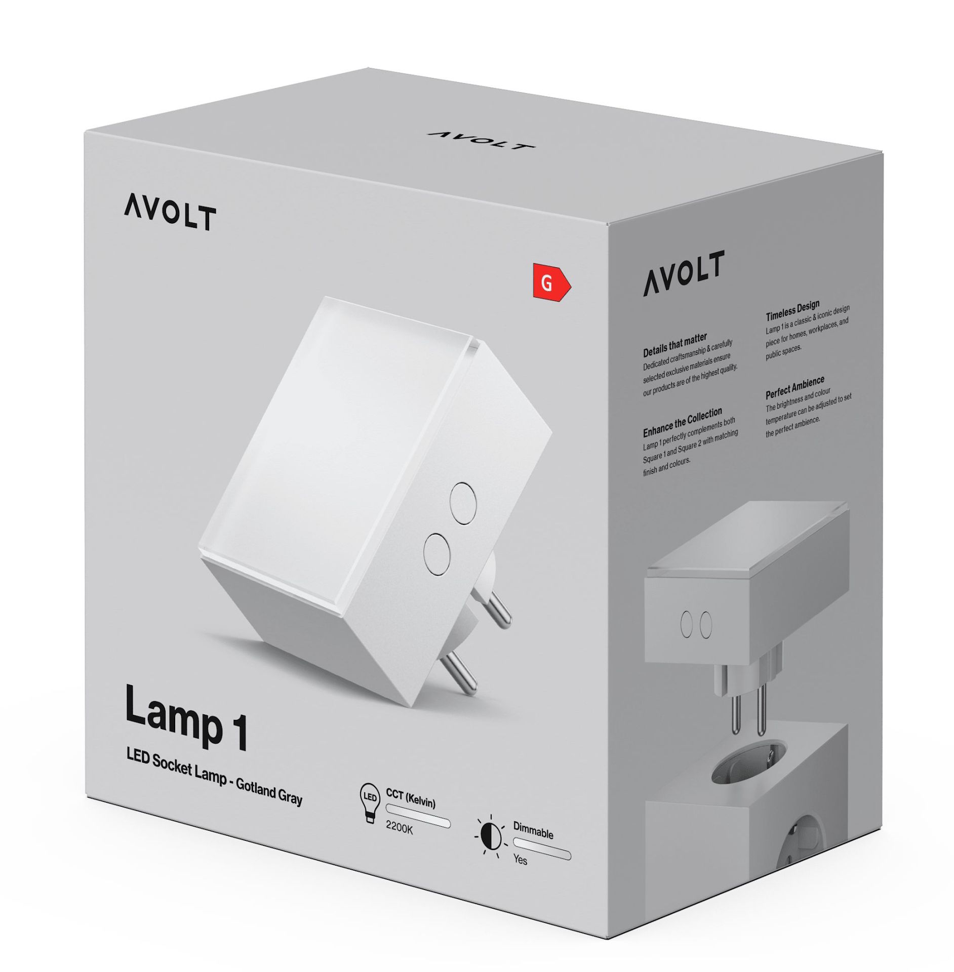 Lamp 1 LED Socket Light Licht dfp Design Gotland grau
