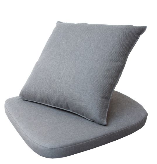 Grauer Sitz Kissensatz für Cane-Line Moments Stuhl Outdoor, bequemes Sitzkissen und Rückenkissen.