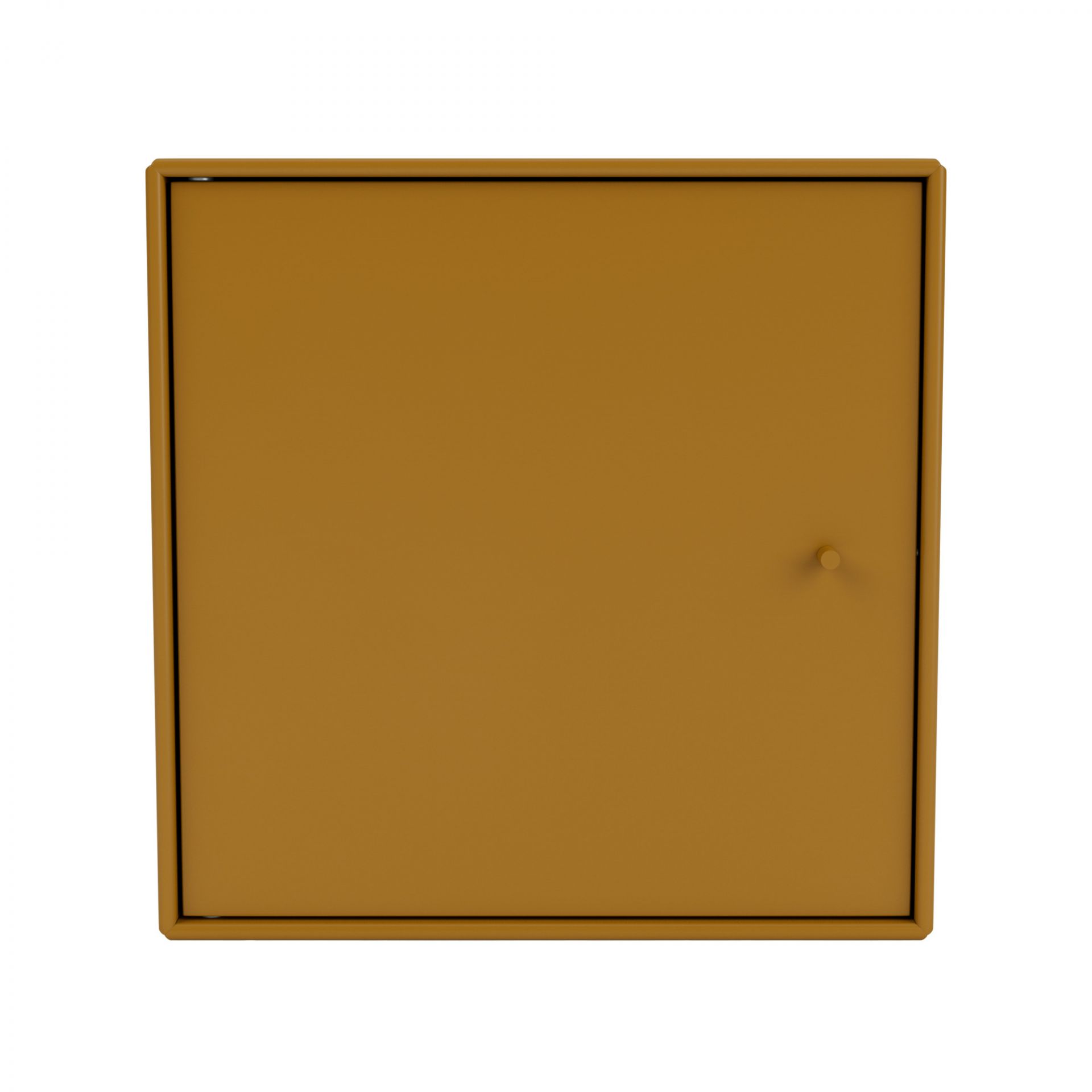 Mini Modul mit Tür in Amber Montana Farbe, quadratischer Schrank für moderne Inneneinrichtung.