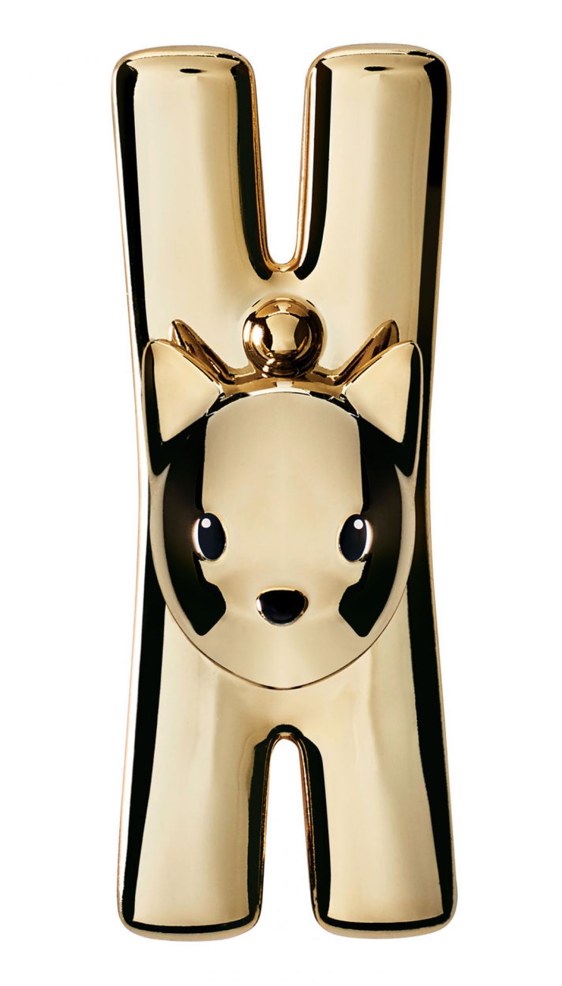 Goldene MMI32 Lampo Klammer von Alessi mit Katzenmotiv, ein exklusives Einzelstück.