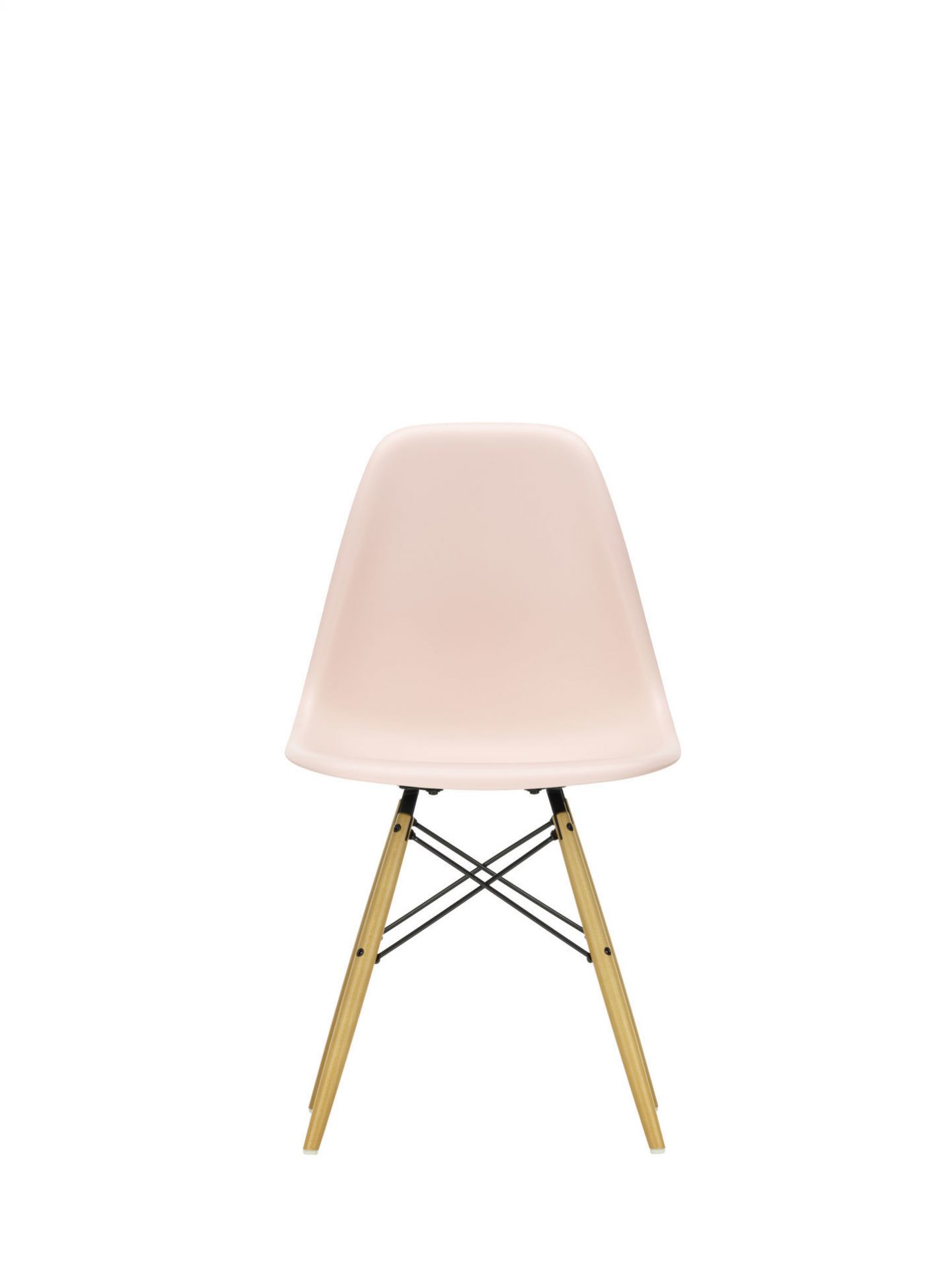 Eames Plastic Side Chair DSW Stuhl Vitra Ahorn schwarz-Poppy red