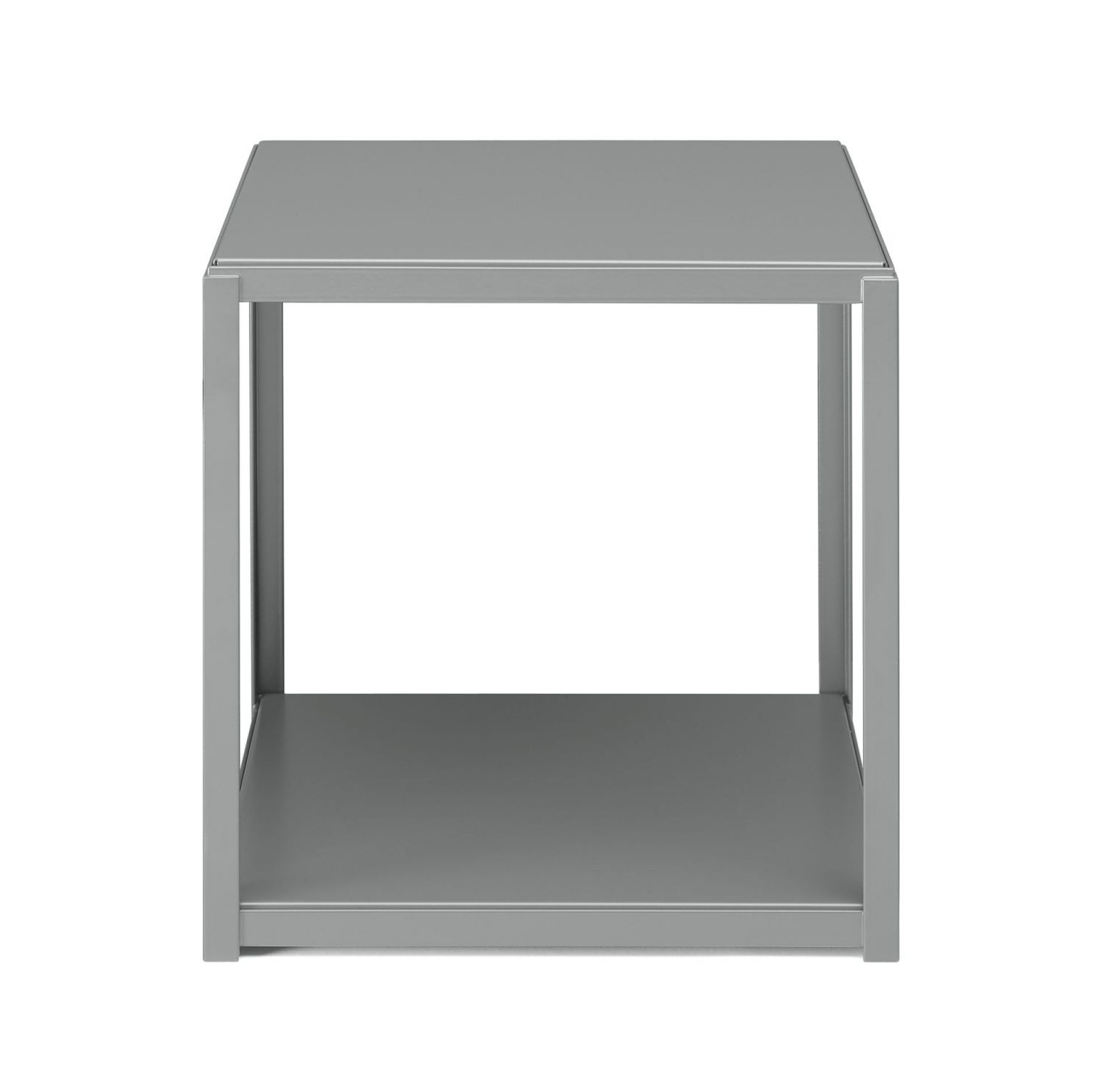 Grauer FK12 Fortyforty Beistelltisch von e15 mit minimalistischem Design und quadratischer Form.