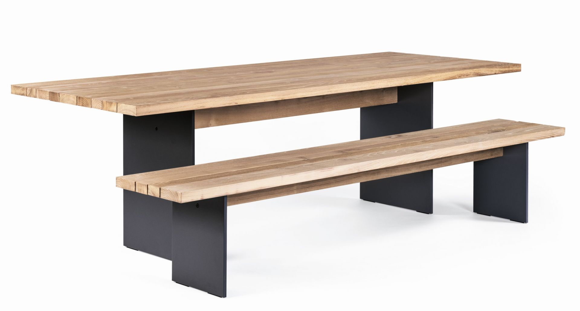 Janua SC 41 Akazie Outdoor Tisch mit Bank, gebürstet und geölt, für Garten und Terrasse.