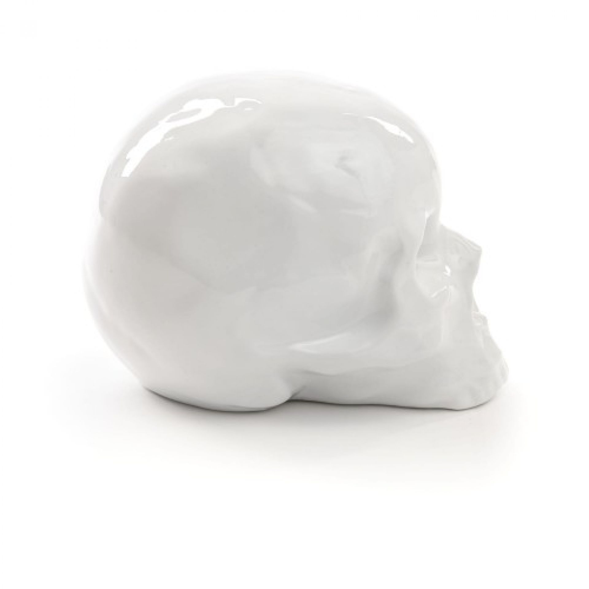 Weiße Memorabilia My Skull Skulptur von Seletti, Totenkopf Deko-Objekt aus Keramik, modernes Design.