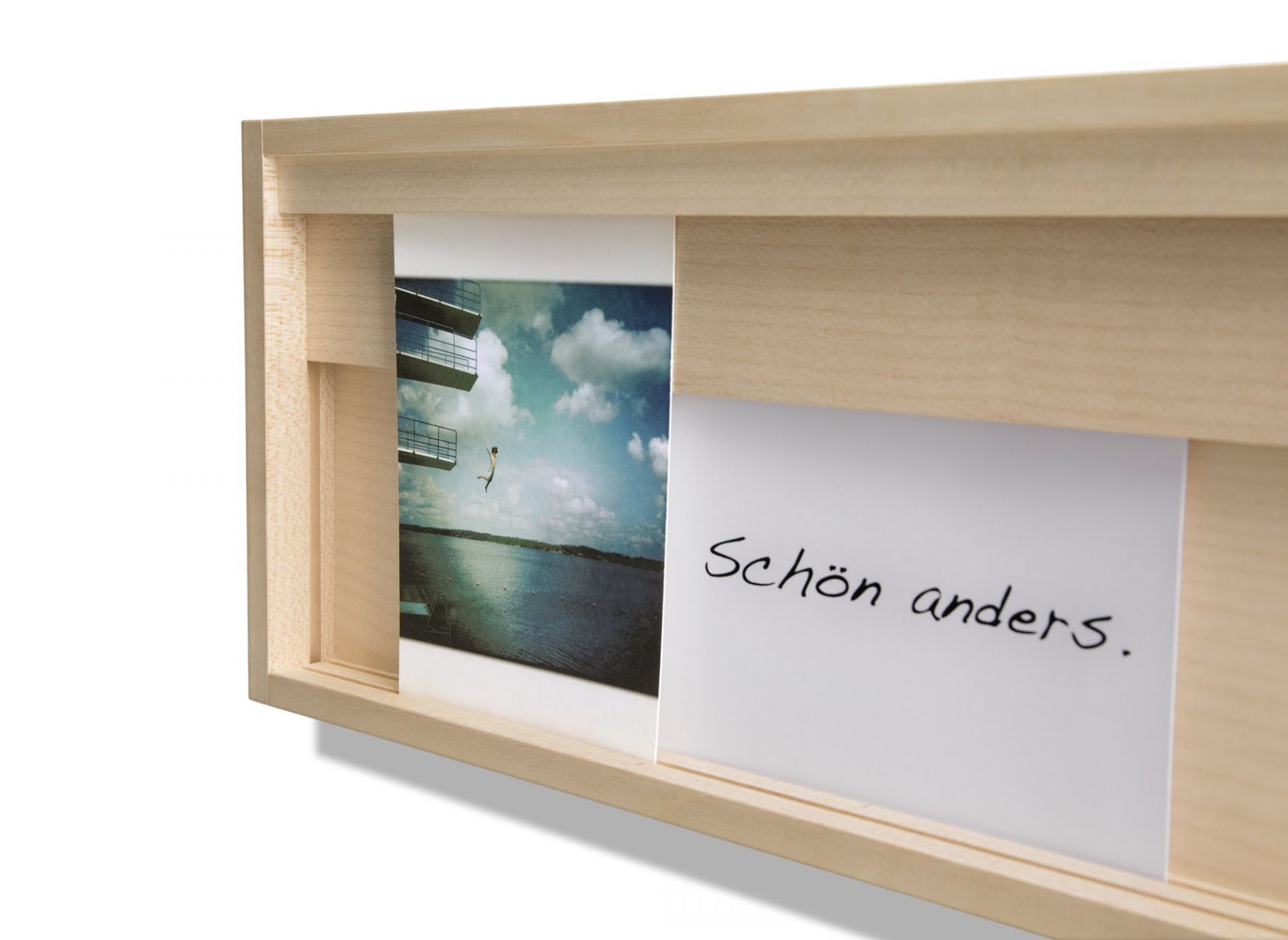 Holz Bilderrahmen Side by Side für Fotos und Karten, einzigartiges Design, handgefertigtes Einzelstück.