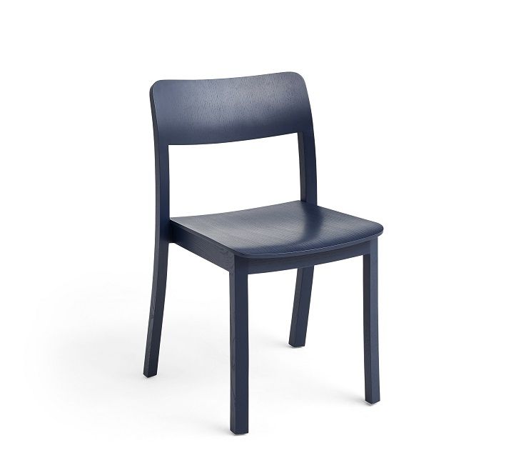 Pastis Chair von Hay, Esche stahlblau, moderner Holzstuhl für Esszimmer und Küche.