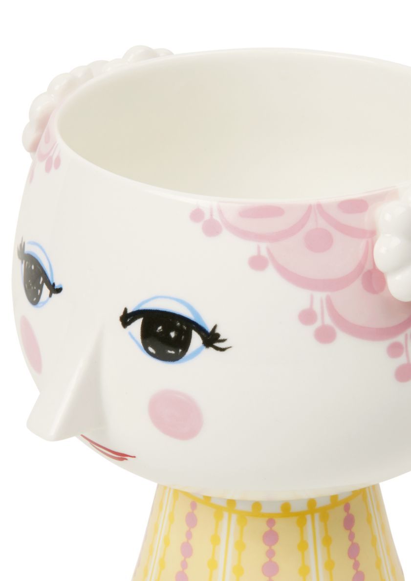 Pinker Eva Übertopf von Bjørn Wiinblad mit Gesicht, Ø15,5cm, für Zimmerpflanzen und Blumen.