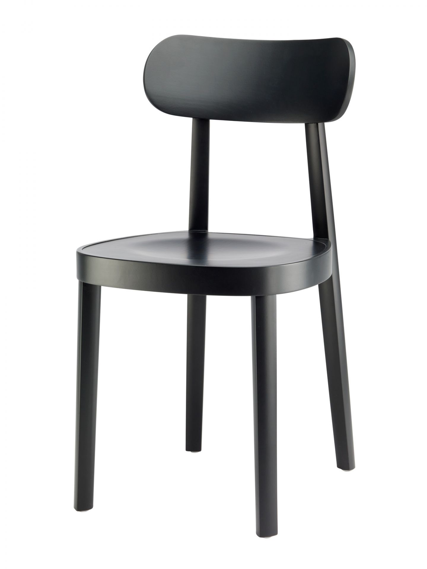 Schwarzer Holzstuhl 118 M von Thonet: Klassischer Designstuhl für Esszimmer und Wohnbereich.