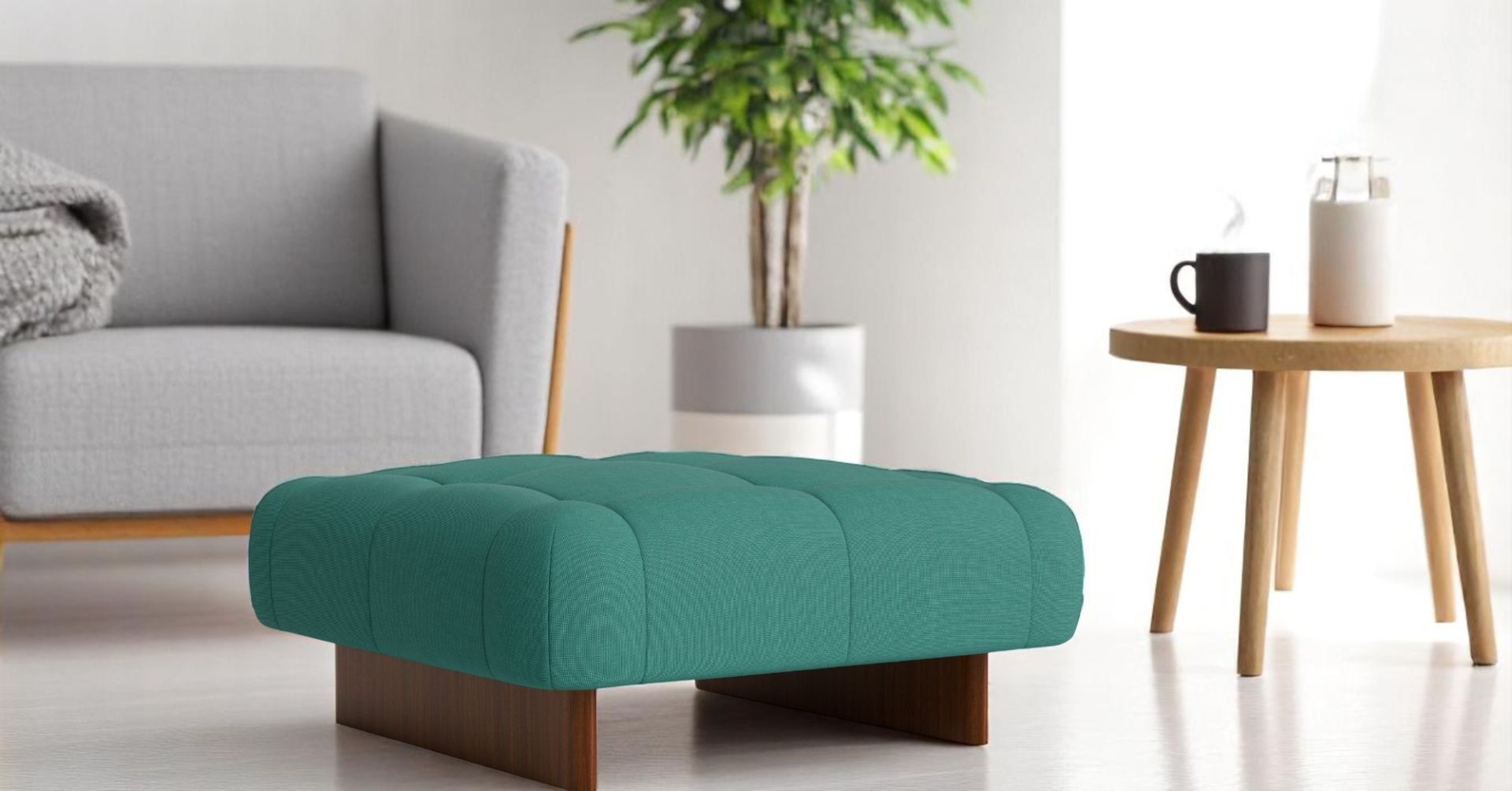 Quilton Lift Ottoman Hocker Hay