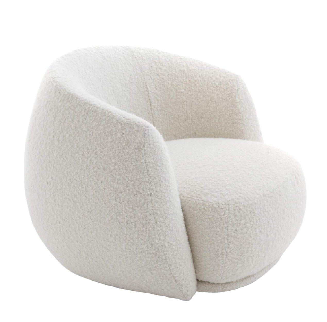 Weißer Pacific Armchair Sessel von Moroso mit Bouclé-Bezug, moderner Design Sessel für Wohnzimmer.