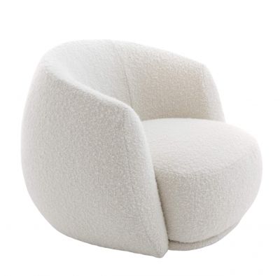 Weißer Pacific Armchair Sessel von Moroso mit Bouclé-Bezug, moderner Design Sessel für Wohnzimmer.