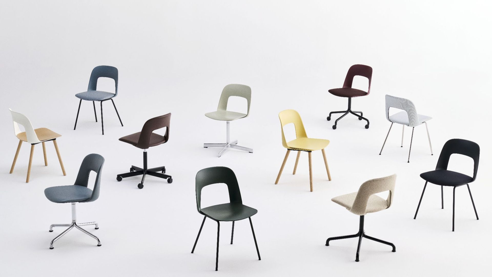 Layout Side Chair 133 4-Stern Drehfuß Stuhl Hay