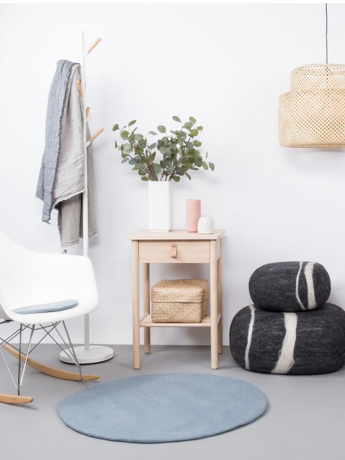 Mono Rund Filzteppich Ø 160 cm myfelt Mia (hellblau)