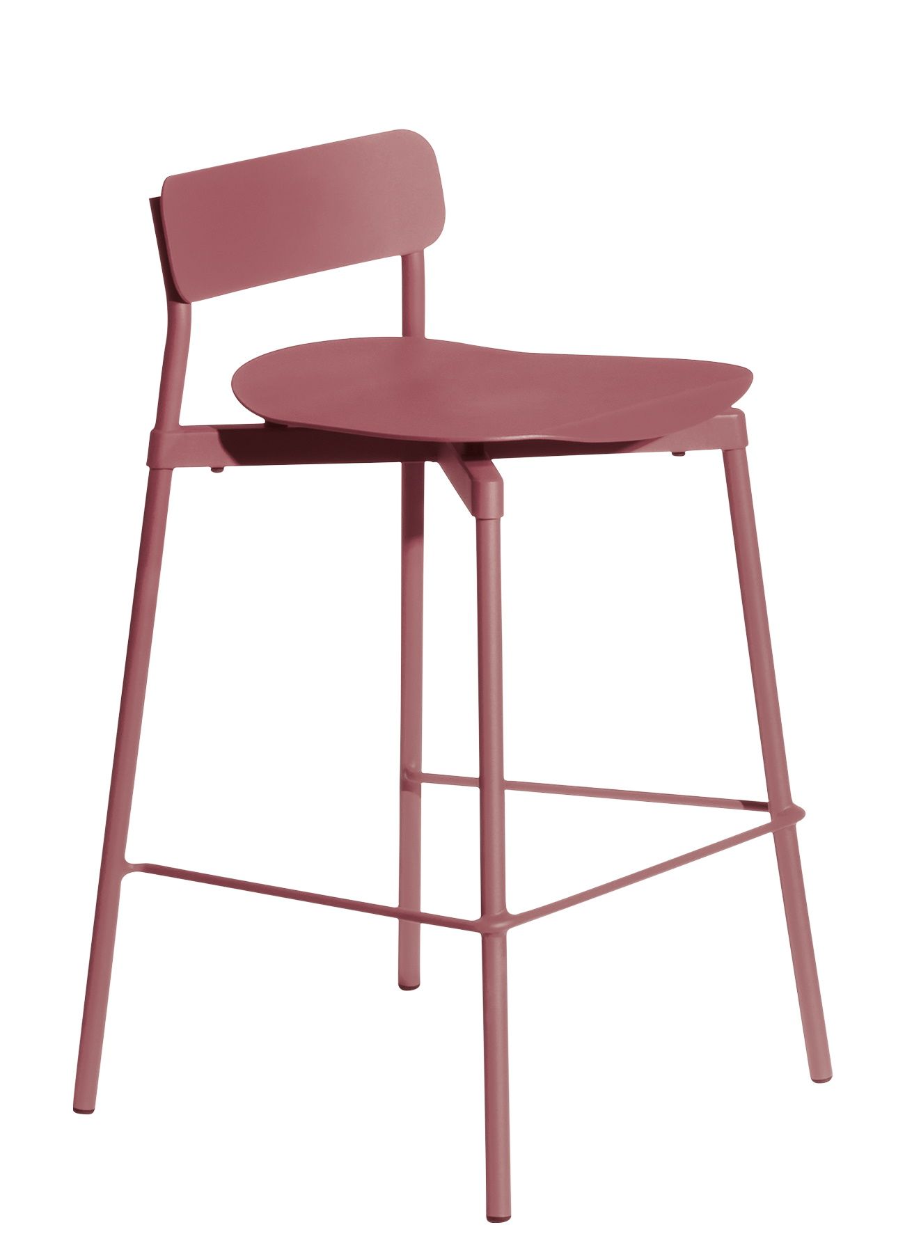 Braunroter Fromme Barstool Barhocker von Petite Friture, H 65 cm, für Küche oder Bar.