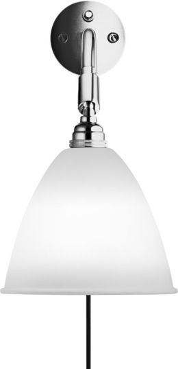 Bestlite BL7 Wandleuchte mit Bone China Schirm und Chrom-Halterung. Elegante Gubi Wandlampe für Innenräume.