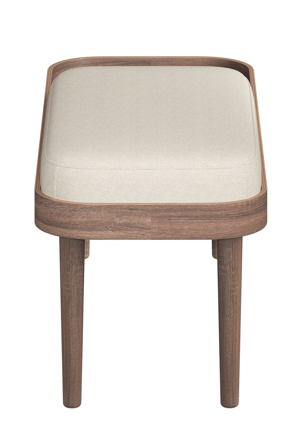 Serena Bank Eiche dunkel gebeizt mit Sweet Vanilla Polsterung, Hocker, Sitzbank, Möbel.