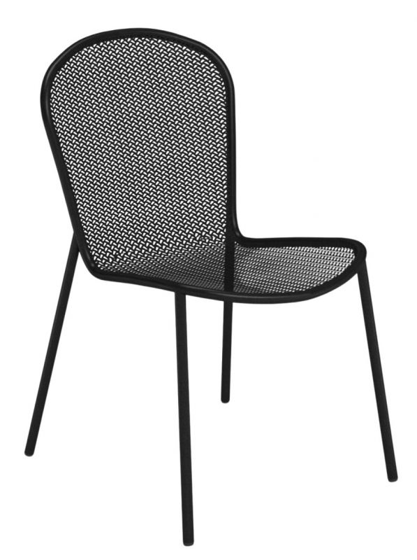 Schwarzer Ronda Stuhl von Emu für den Außenbereich mit filigranem Metallgeflecht.