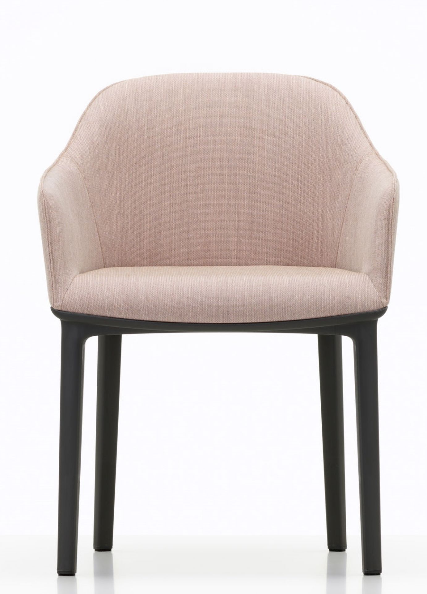 Vitra Softshell Chair mit Vierfußgestell, Stoffbezug in Rosa, moderner Designstuhl für Wohnen und Büro.