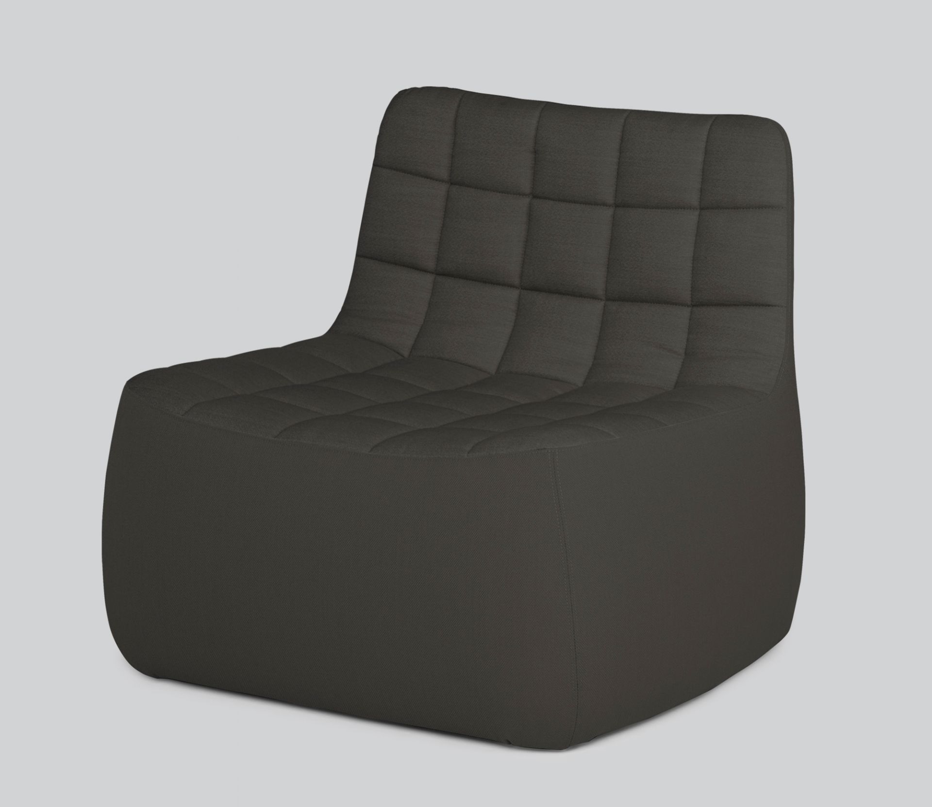 Dunkelgrauer Yam Chair Sessel von Northern, moderner Polstersessel mit gesteppter Sitzfläche für Wohnzimmer und Lounge.