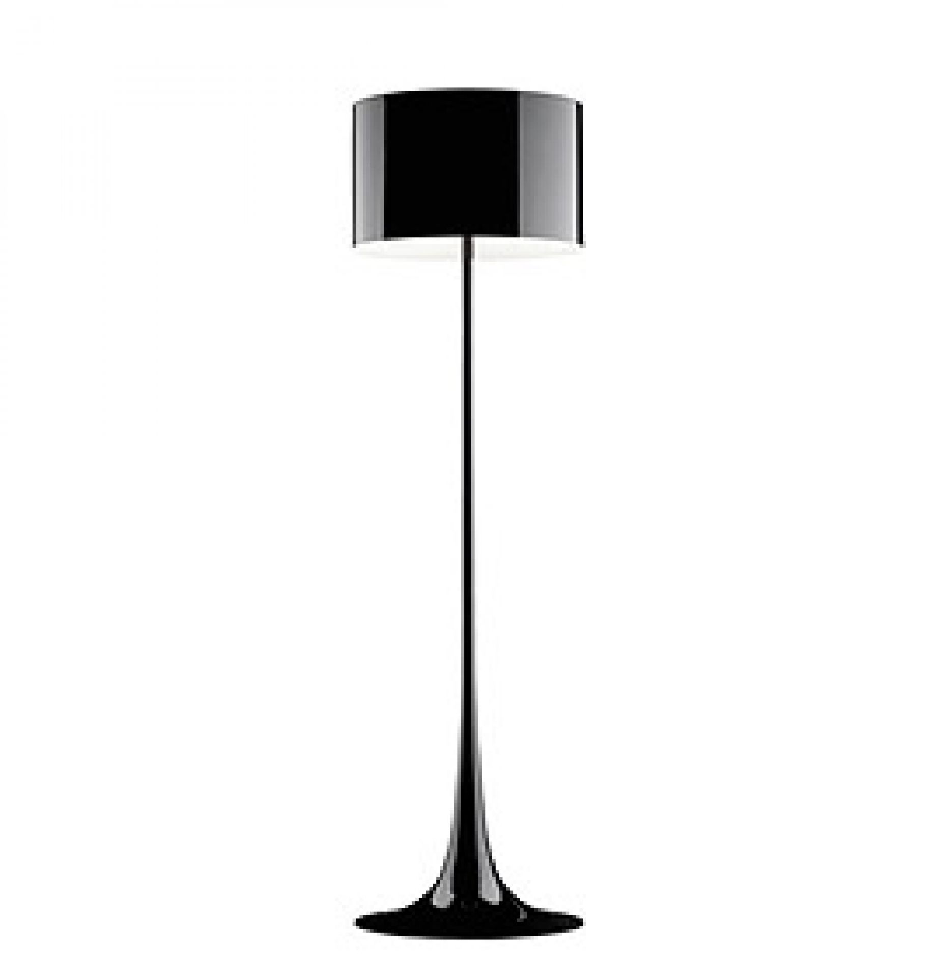 Schwarze Spun Light Stehleuchte von Flos: Moderne Designlampe für Wohnzimmer und Büro.