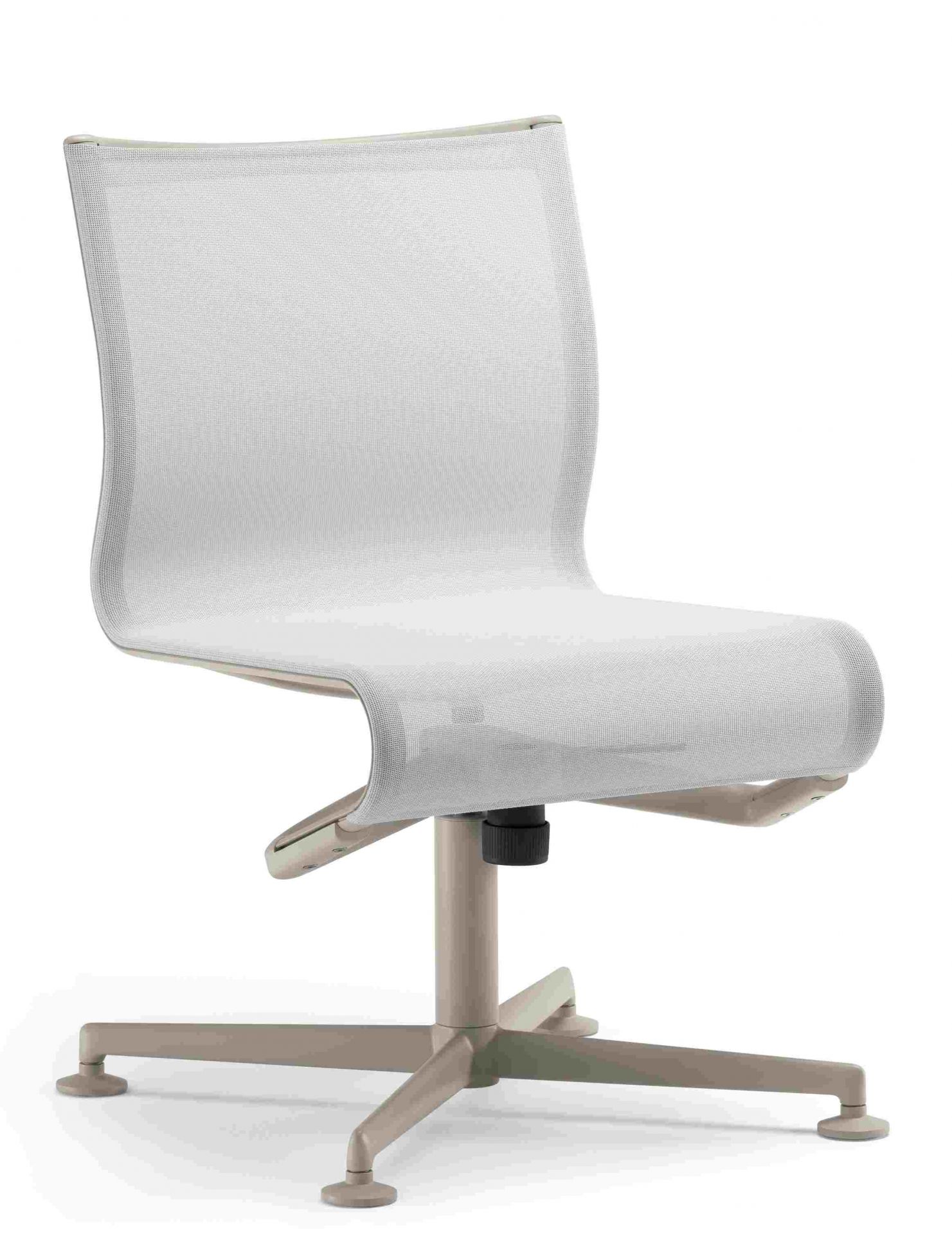 Meetingframe Drehstuhl mit weißem Netzbezug, ergonomisch und modern für Büro und Konferenz.