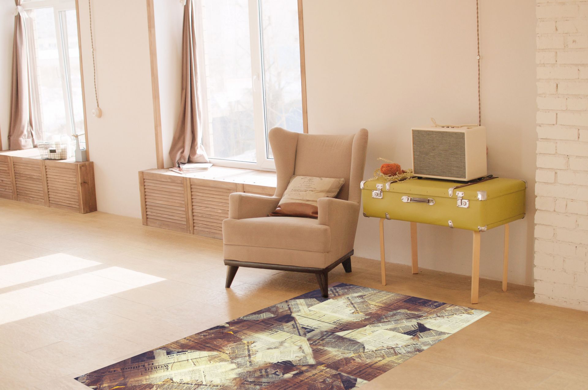 Matteo Vinyl Teppich Fliesen 1 Gelb Contento EINZELSTÜCK | B 160 x T 90 cm  | CONTENTO 868281 07