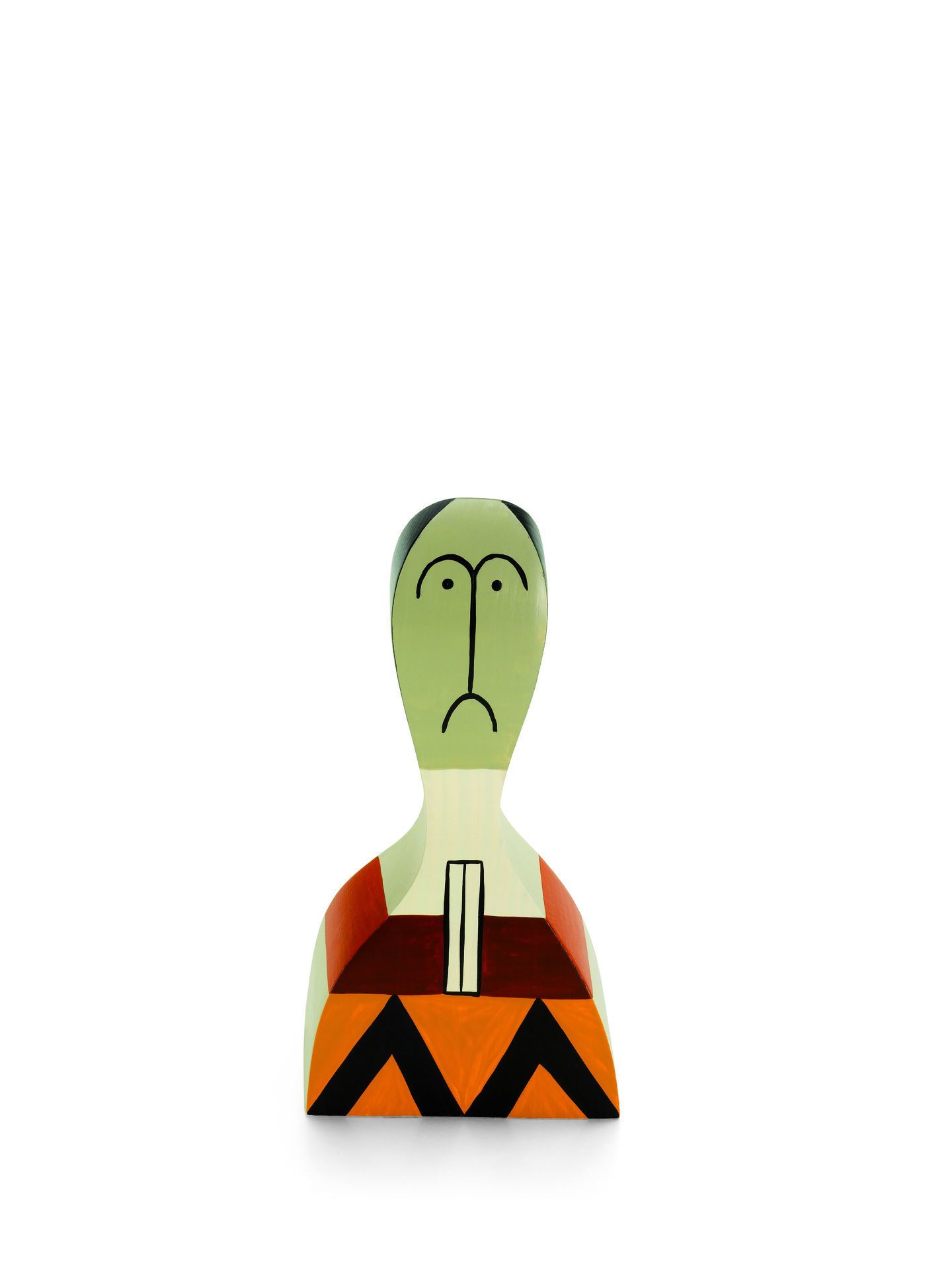 Holzfigur Vitra No 17, handbemalte Dekofigur aus Holz, moderne Kunst für Wohnzimmer und Büro.