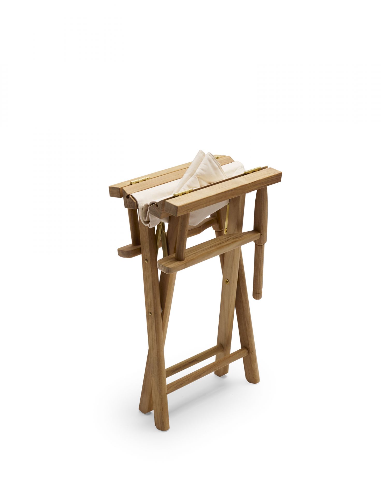 Zusammengeklappter Director's Chair Stuhl von Skagerak by Fritz Hansen aus Teakholz für Indoor und Outdoor.